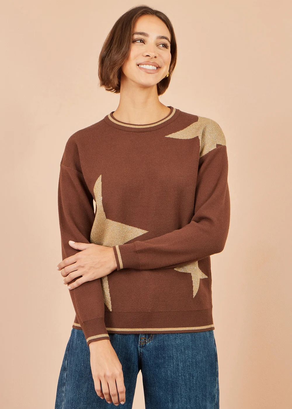 Yumi Brown Star Relaxed Jumped With Sparkle - L Image 1