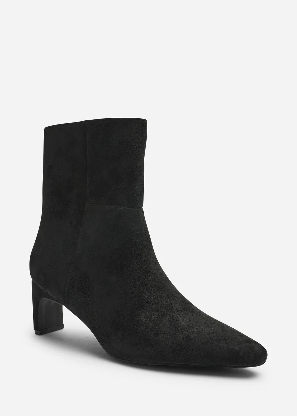 Where's That From Hirlis Black Faux Suede Snipped Toe Heeled Ankle Boot - 5 Image 3