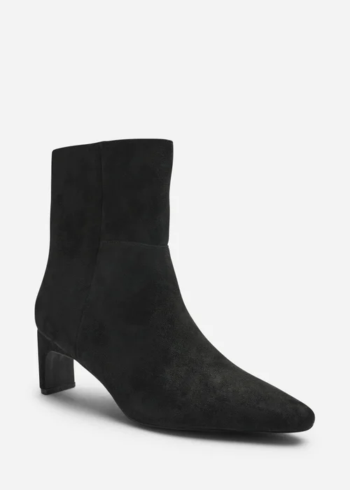 Where's That From Hirlis Black Faux Suede Snipped Toe Heeled Ankle Boot - 5 Image 3