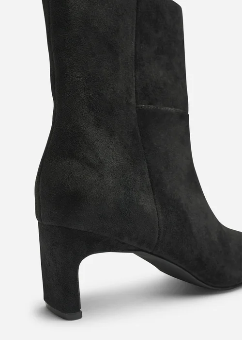 Where's That From Hirlis Black Faux Suede Snipped Toe Heeled Ankle Boot - 5 Image 5