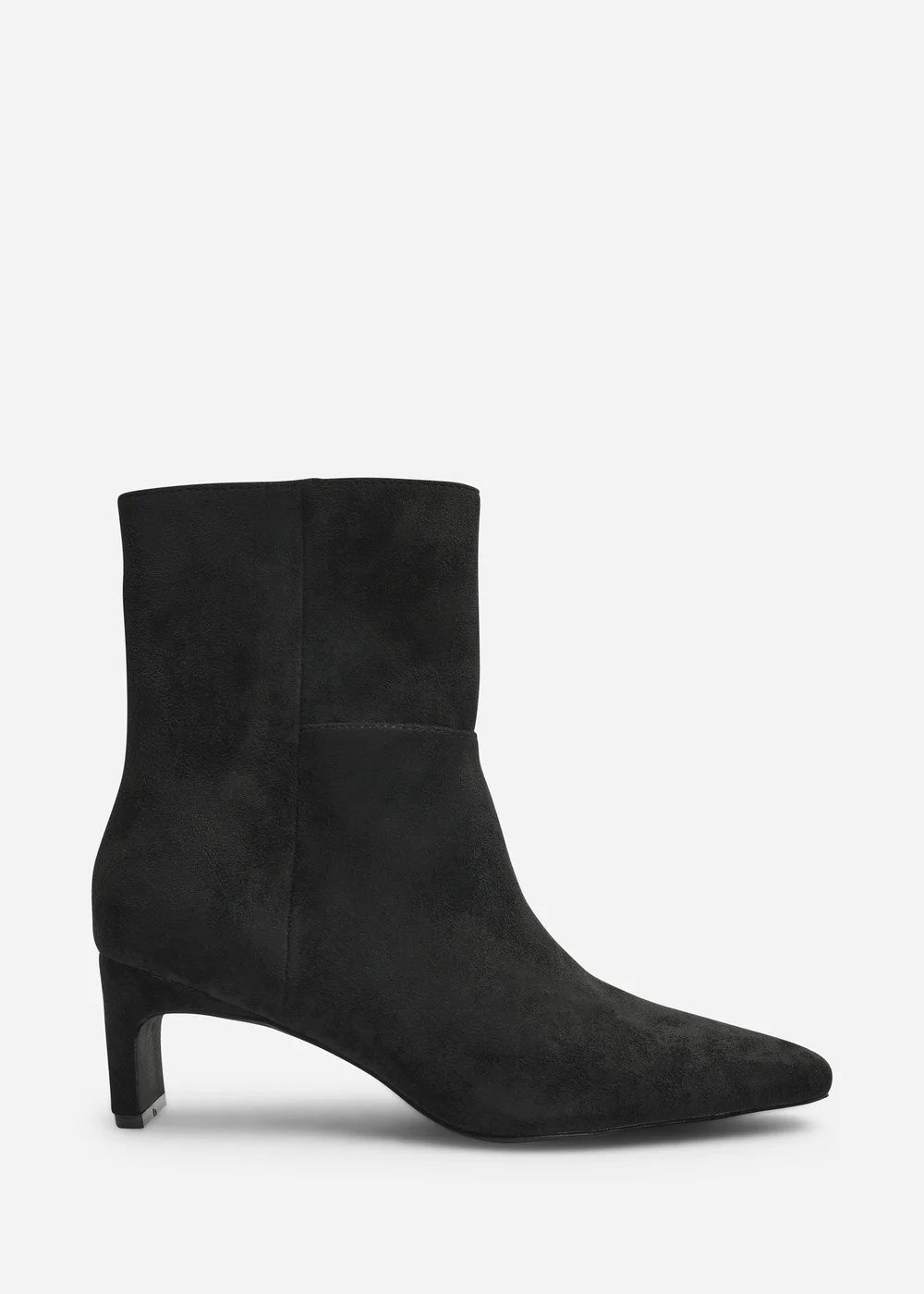 Where's That From Hirlis Black Faux Suede Snipped Toe Heeled Ankle Boot - 5 Image 1