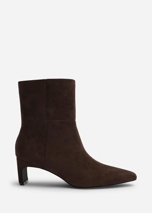 Where's That From Hirlis Dark Suede Faux Suede Snipped Toe Heeled Ankle Boot - 8 Image 1
