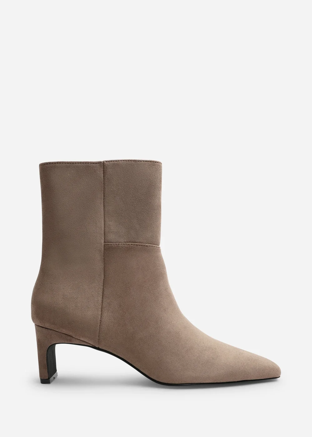 Where's That From Hirlis Taupe Faux Suede Snipped Toe Heeled Ankle Boot - 4 Image 1