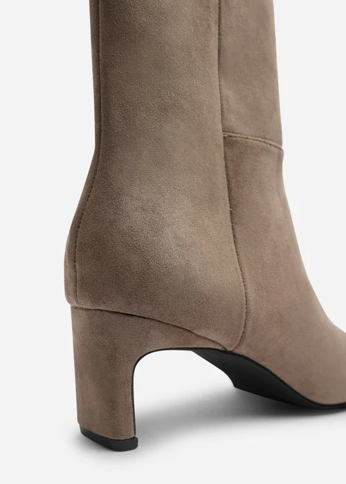 Where's That From Hirlis Taupe Faux Suede Snipped Toe Heeled Ankle Boot - 4 Image 5