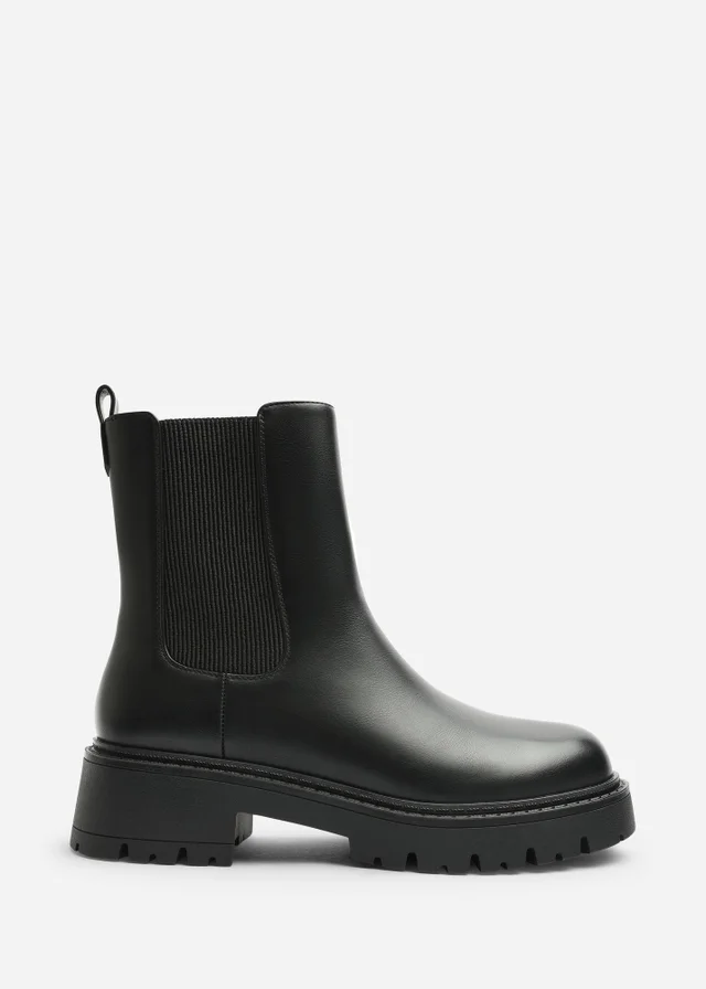 Where's That From Fadira Black Chelsea Boot With Elastic Panel