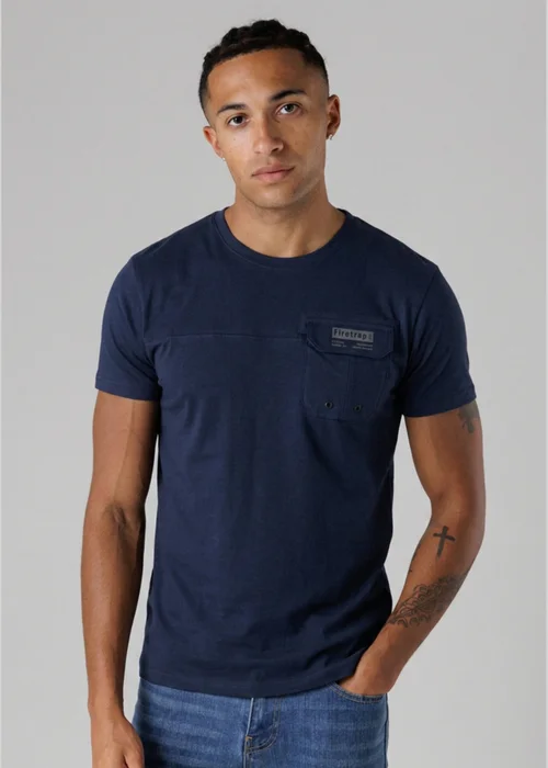 Firetrap Multi 3 Pack Regular Fit Cotton Pocket Tees - L Image 2