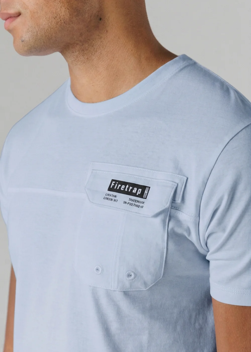 Firetrap Multi 3 Pack Regular Fit Cotton Pocket Tees - L Image 3