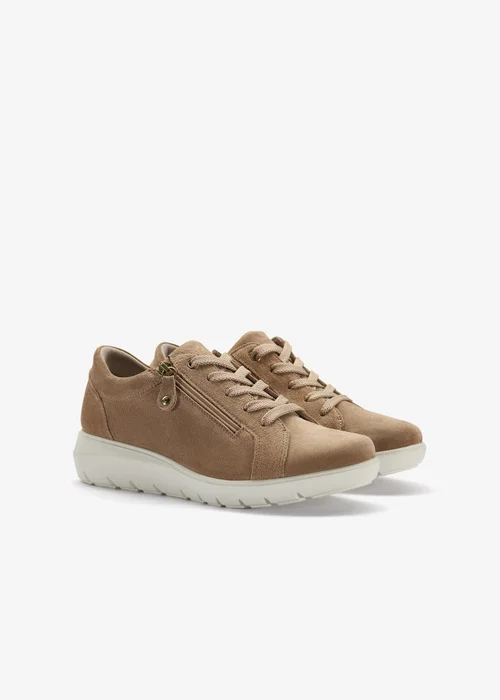 Clarks Womens Beige Un Bay Lace Suede Standard - 5 Image 5