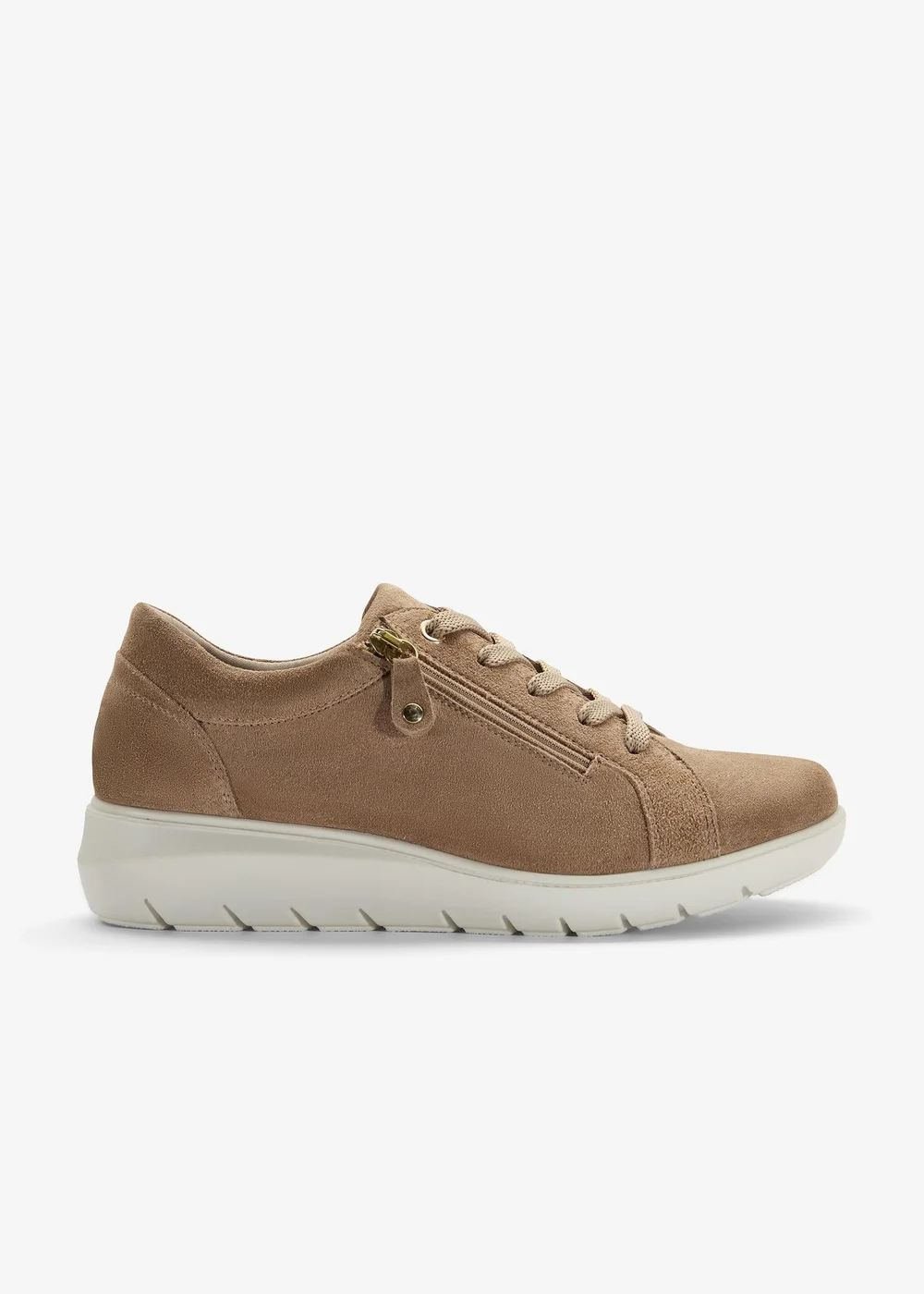 Clarks Womens Beige Un Bay Lace Suede Standard - 5 Image 1