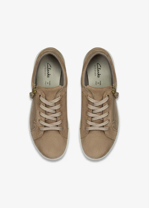 Clarks Womens Beige Un Bay Lace Suede Standard - 5 Image 6