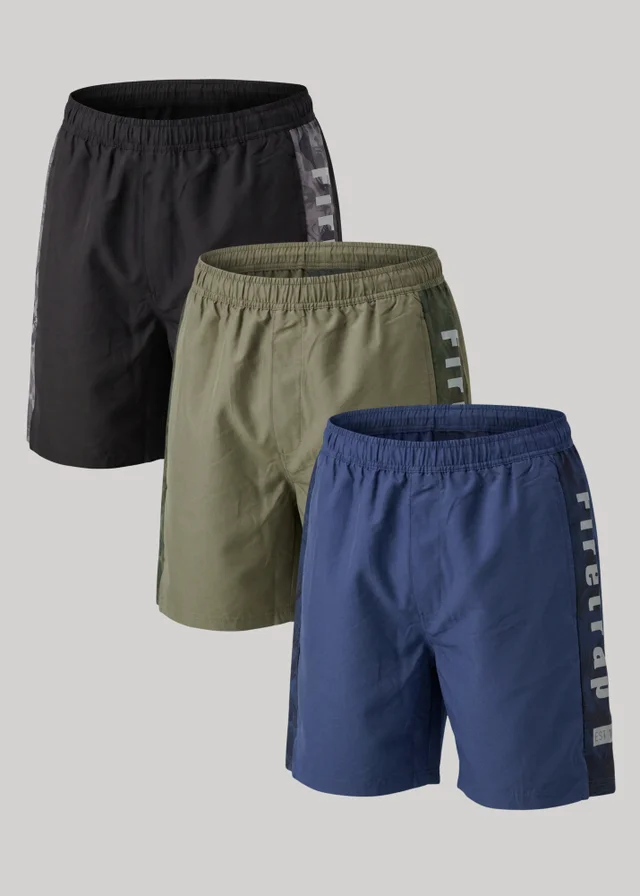 Firetrap Multi 3 Pack Regular Fit Swim Shorts