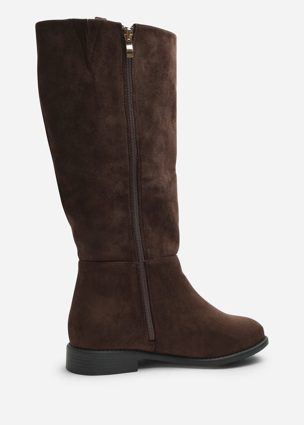 Where's That From Karella Dark Brown Faux Leather Knee High Riding Boot with Hardware Detail - 8 Image 3