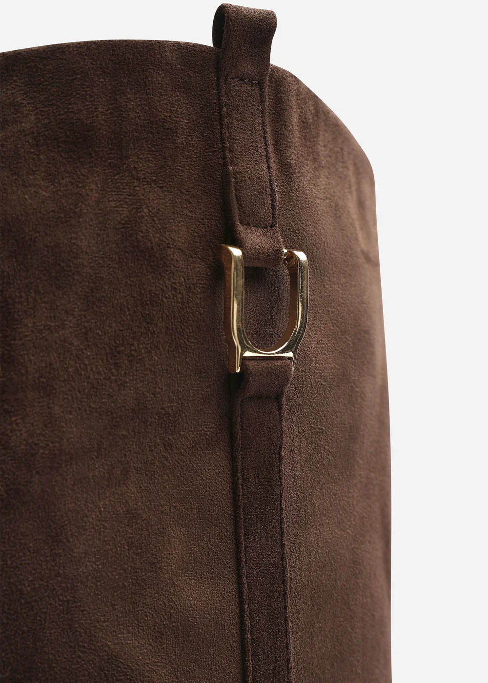 Where's That From Karella Dark Brown Faux Leather Knee High Riding Boot with Hardware Detail - 8 Image 4