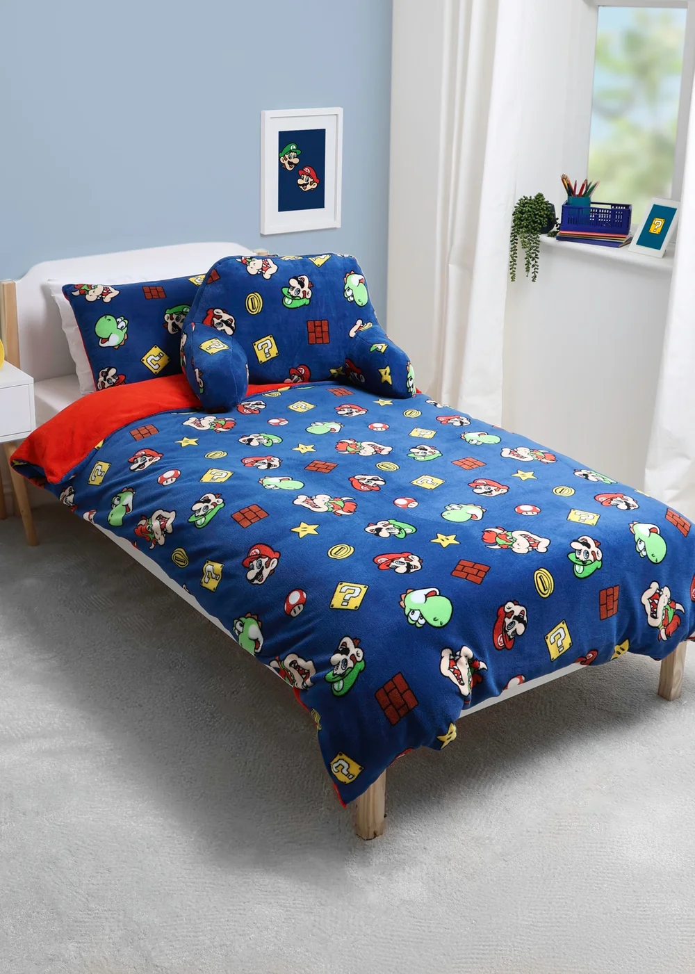 Nintendo Brothers Single Rotary Fleece Duvet - One Size Image 1