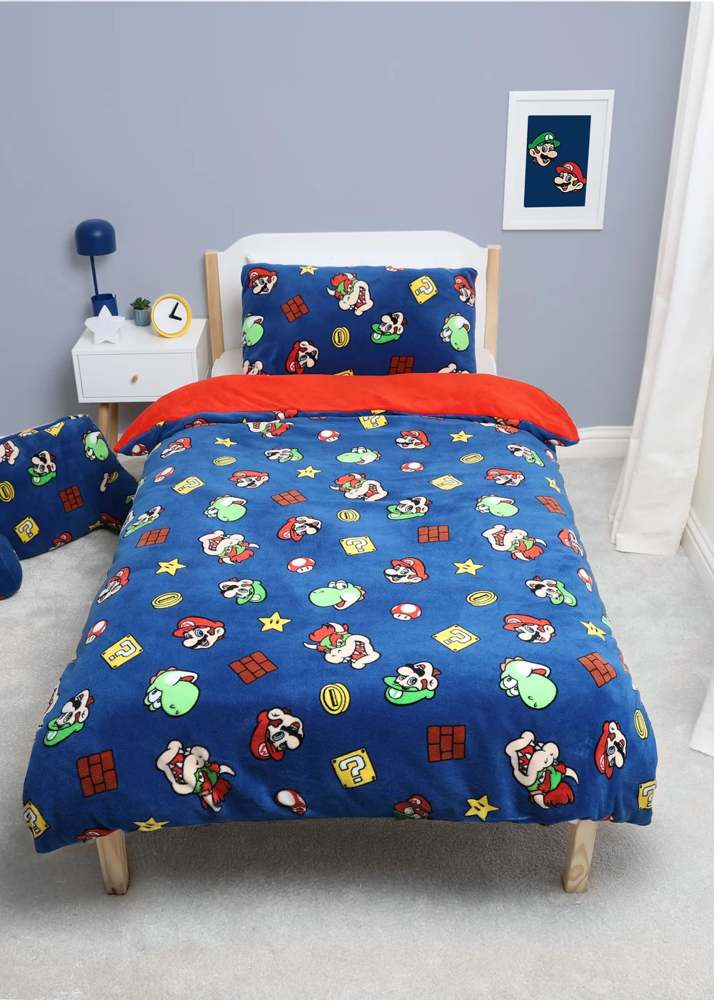 Nintendo Brothers Single Rotary Fleece Duvet - One Size Image 2