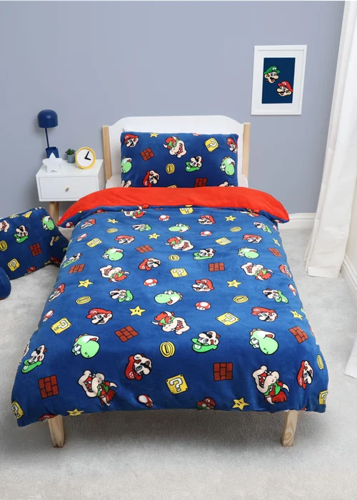 Nintendo Brothers Single Rotary Fleece Duvet - One Size Image 2