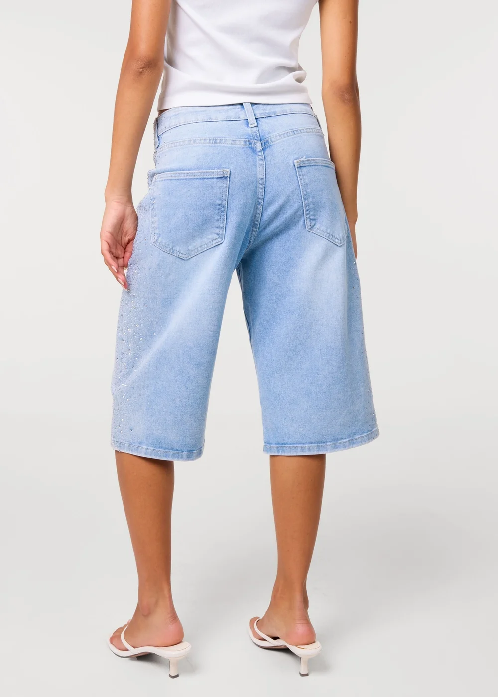 Pink Vanilla Blue Diamante Side Bermuda Shorts - 14 Image 4