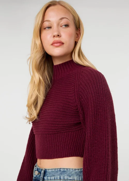 Pink Vanilla Red High Neck Knitted Jumper - S/M Image 3