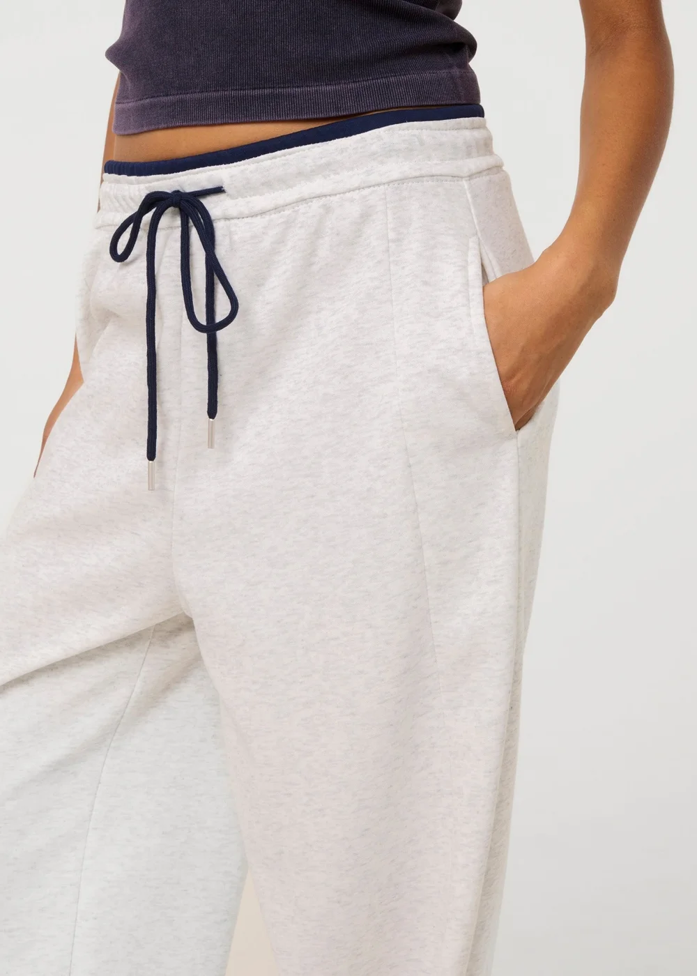Pink Vanilla Grey Wide Leg Joggers - S Image 3