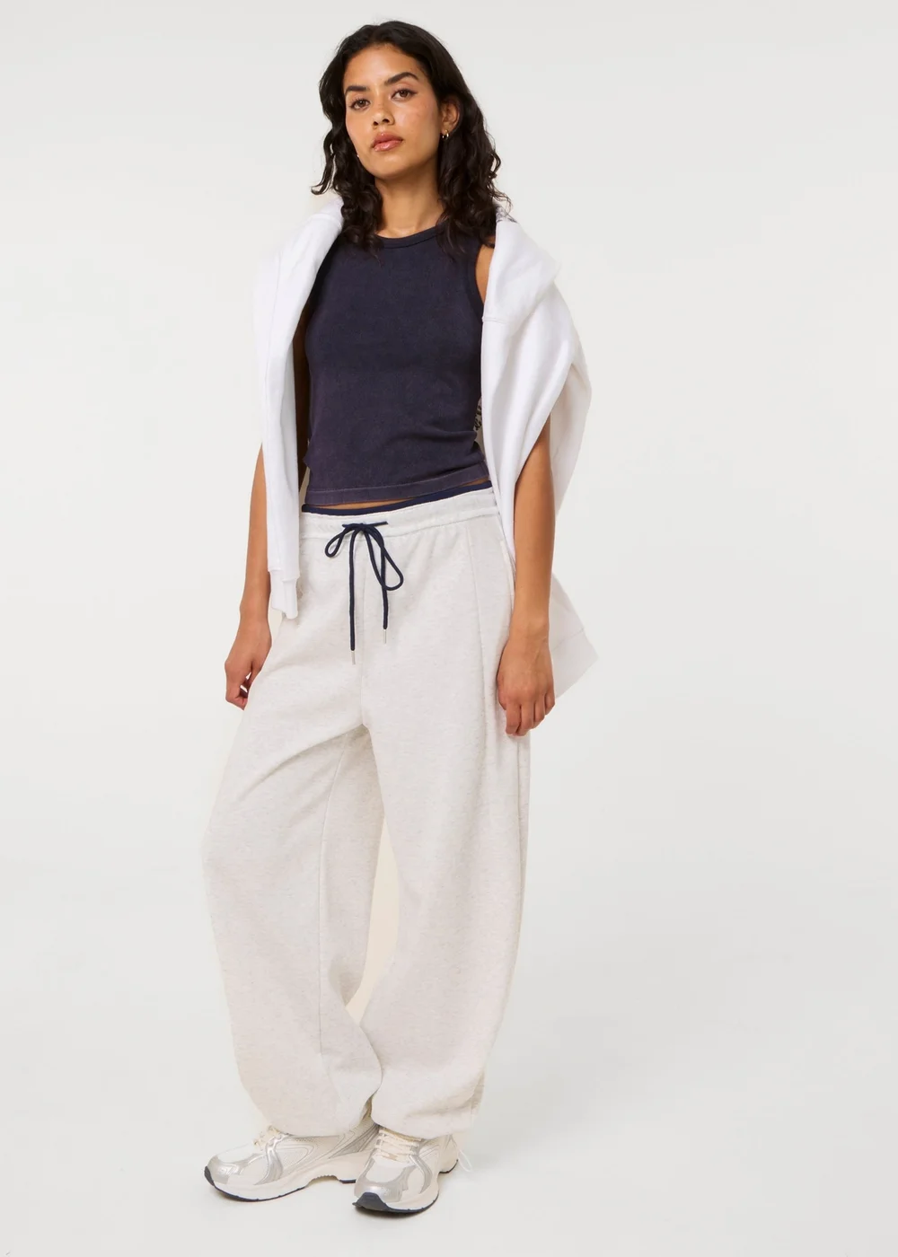 Pink Vanilla Grey Wide Leg Joggers - S Image 1