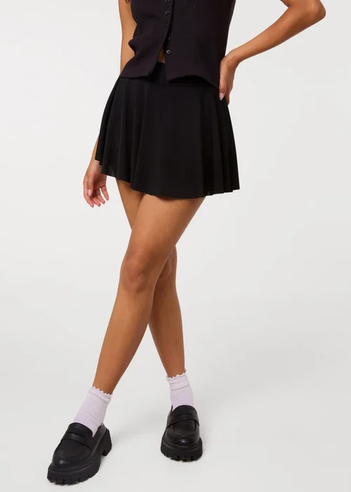Pink Vanilla Black Wide Waistband Pleated Skirt - S/M Image 2
