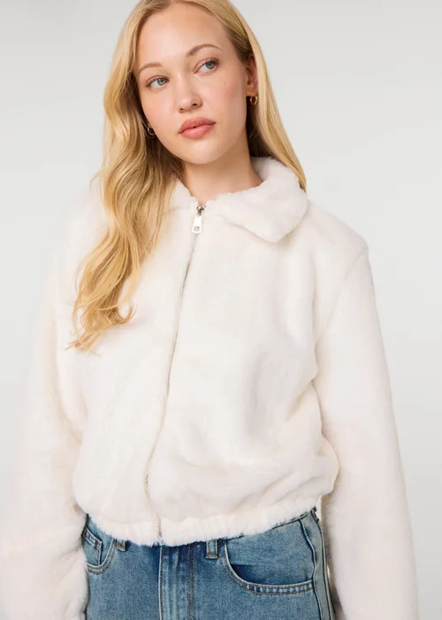 Pink Vanilla Cream Fluffy Zip Up Jacket - M Image 1
