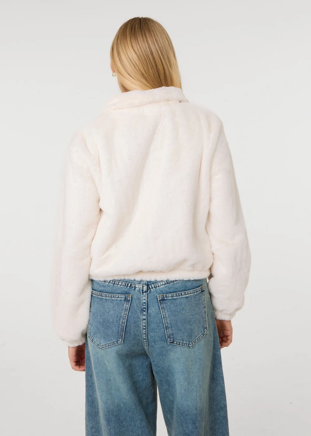 Pink Vanilla Cream Fluffy Zip Up Jacket - M Image 4