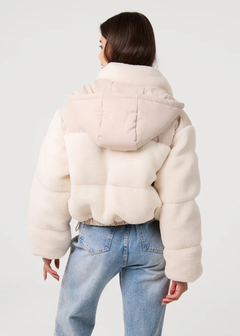 Pink Vanilla Cream Teddy Coat with Hood - L Image 5