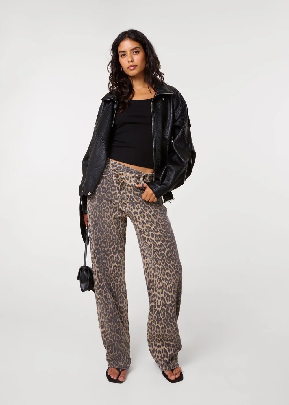 Pink Vanilla Brown Leopard Straight Leg Jeans - 10 Image 1