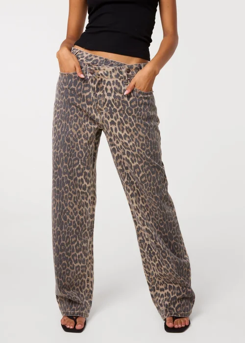 Pink Vanilla Brown Leopard Straight Leg Jeans - 10 Image 2