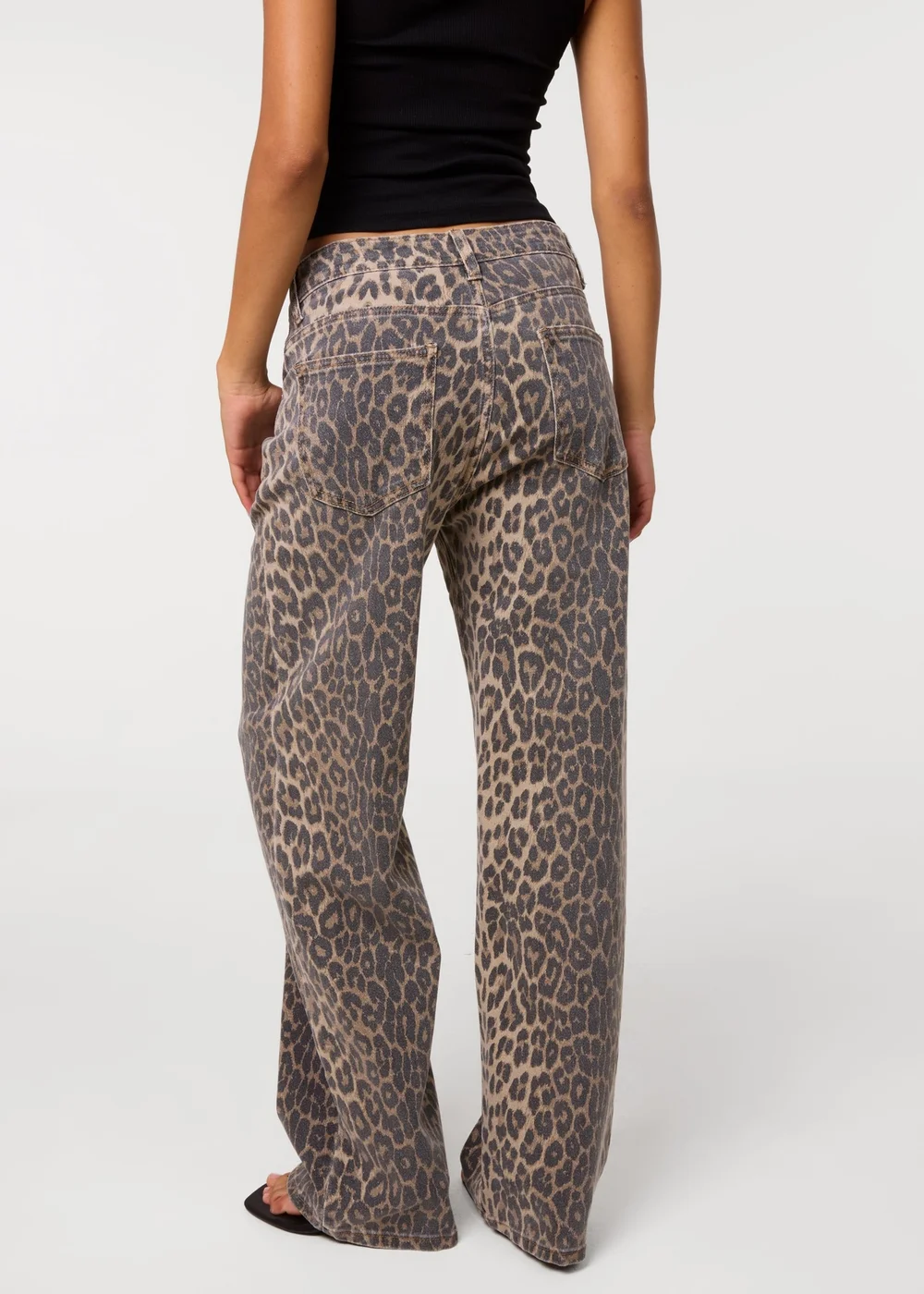 Pink Vanilla Brown Leopard Straight Leg Jeans - 10 Image 4