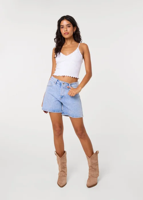 Pink Vanilla Blue Diamante Shorts - 10 Image 1
