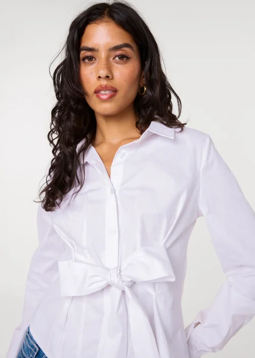 Pink Vanilla White Tie Front Shirt - S Image 1