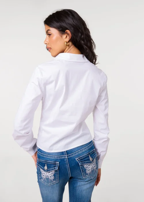 Pink Vanilla White Tie Front Shirt - S Image 4