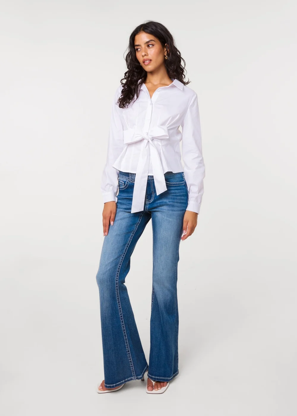 Pink Vanilla White Tie Front Shirt - S Image 3