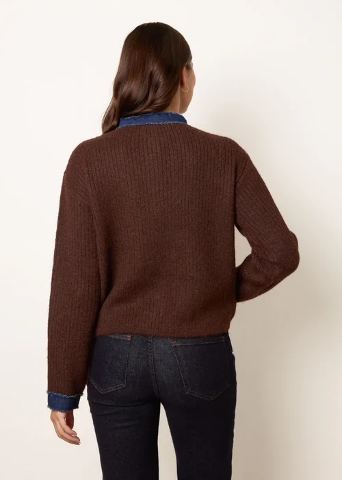 Blue Vanilla Brown Denim Mix Cardigan - M/L Image 4