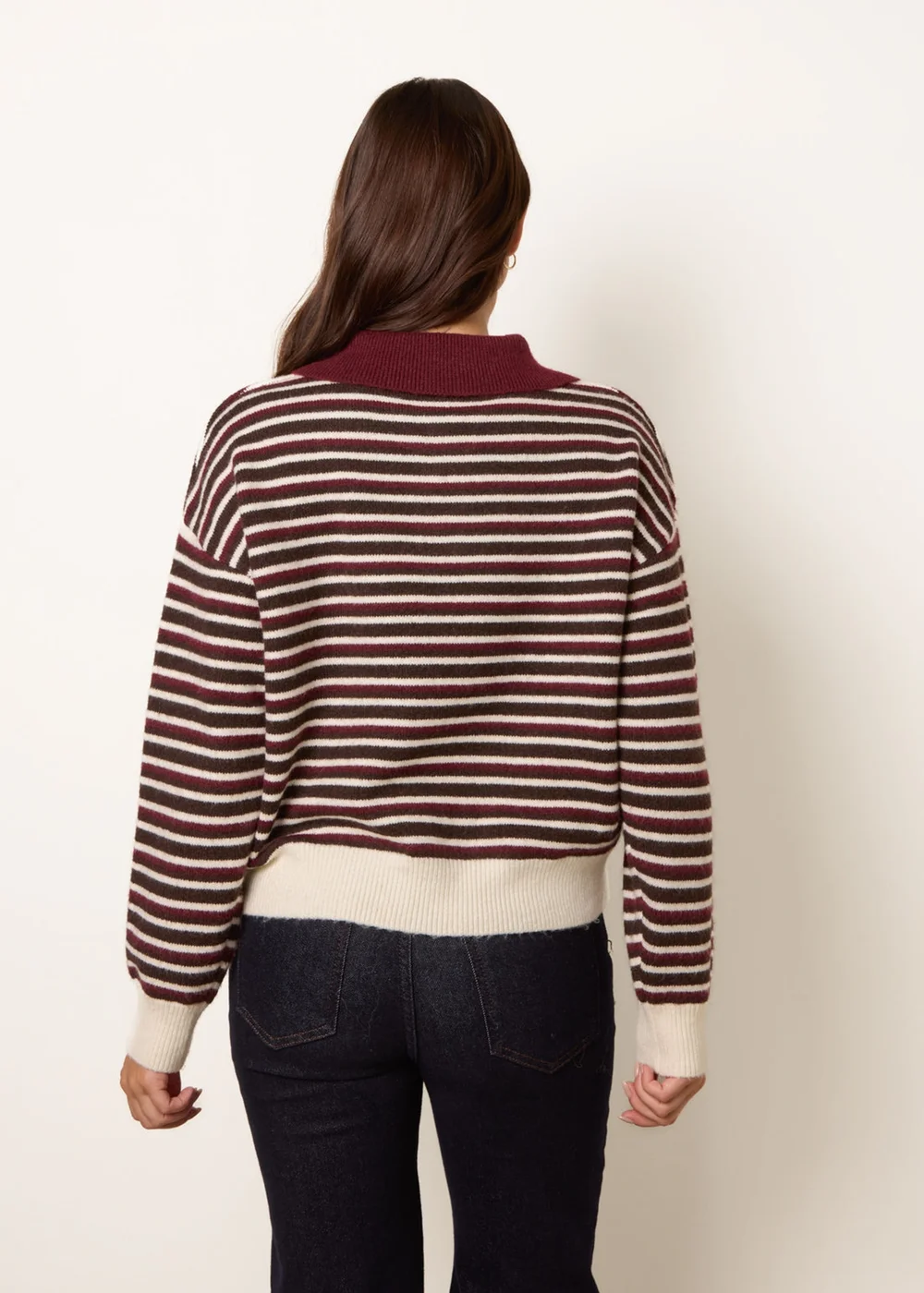 Blue Vanilla Red Stripe Knit Polo Jumper - S/M Image 4