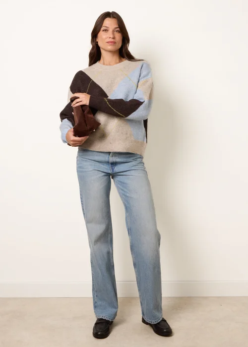 Blue Vanilla Blue Argyle Knit Jumper - M/L Image 2