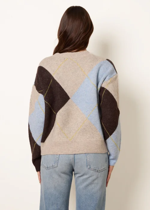 Blue Vanilla Blue Argyle Knit Jumper - M/L Image 4
