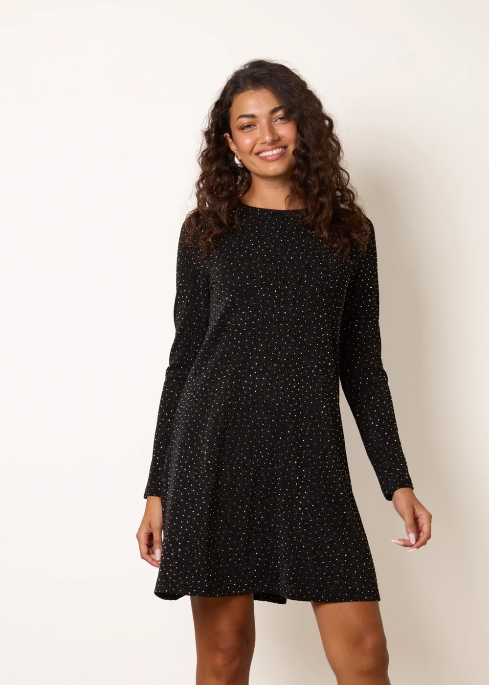Blue Vanilla Black Metallic Diamante Swing Dress - L Image 3