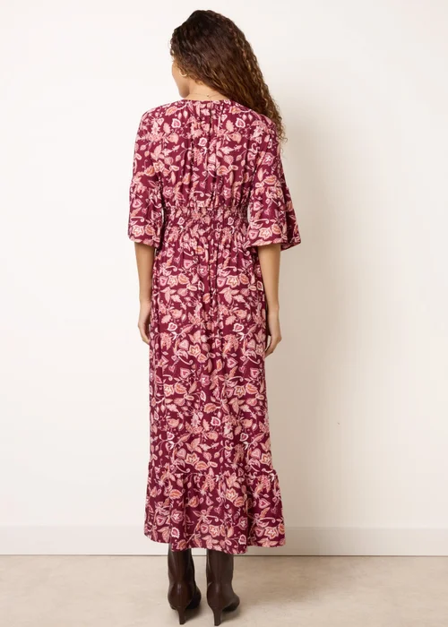 Blue Vanilla Red Elasticated V Neck Magic Midi Dress - M/L Image 4