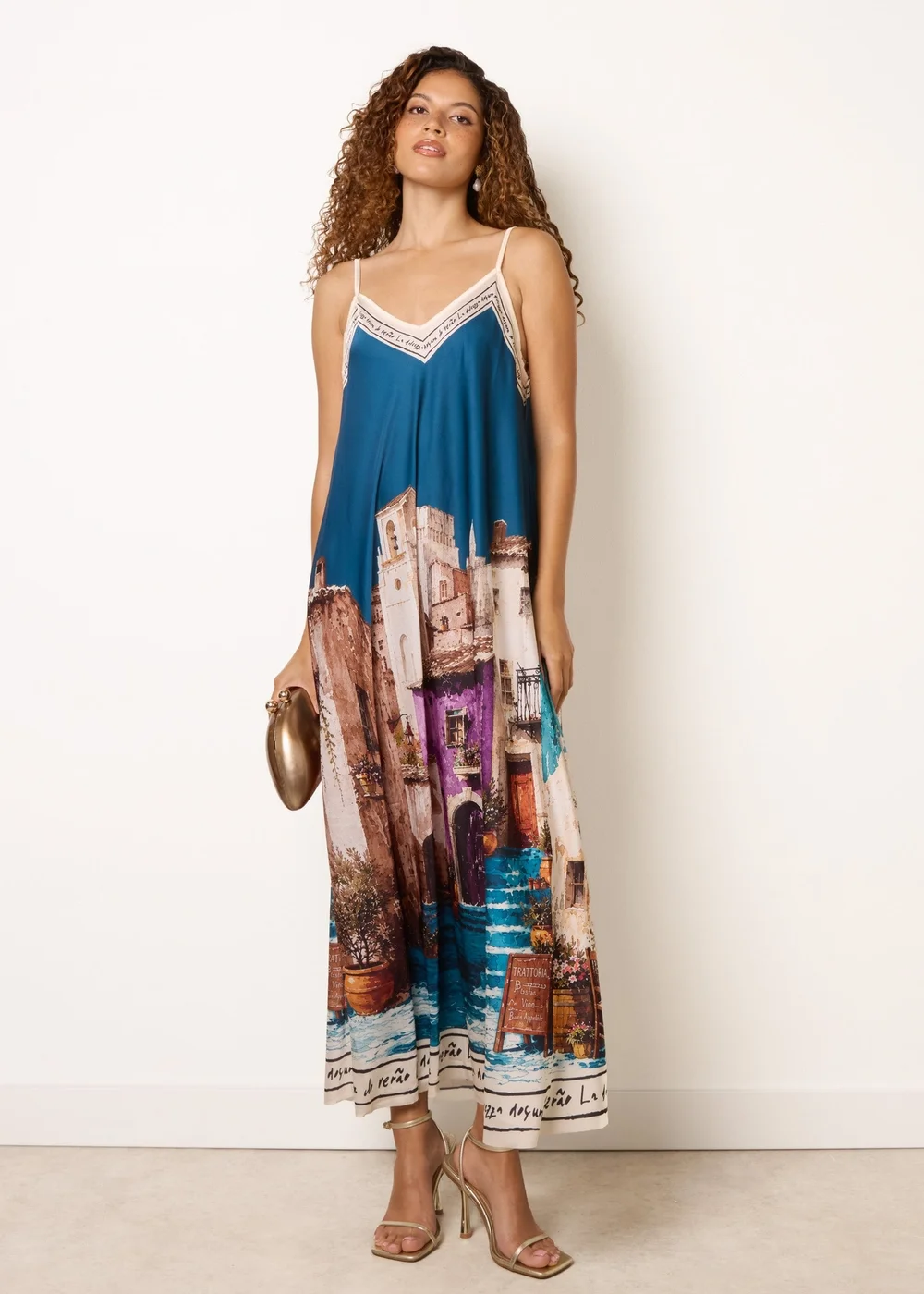 Blue Vanilla Turquoise Satin Cami Dress - One Size Image 2
