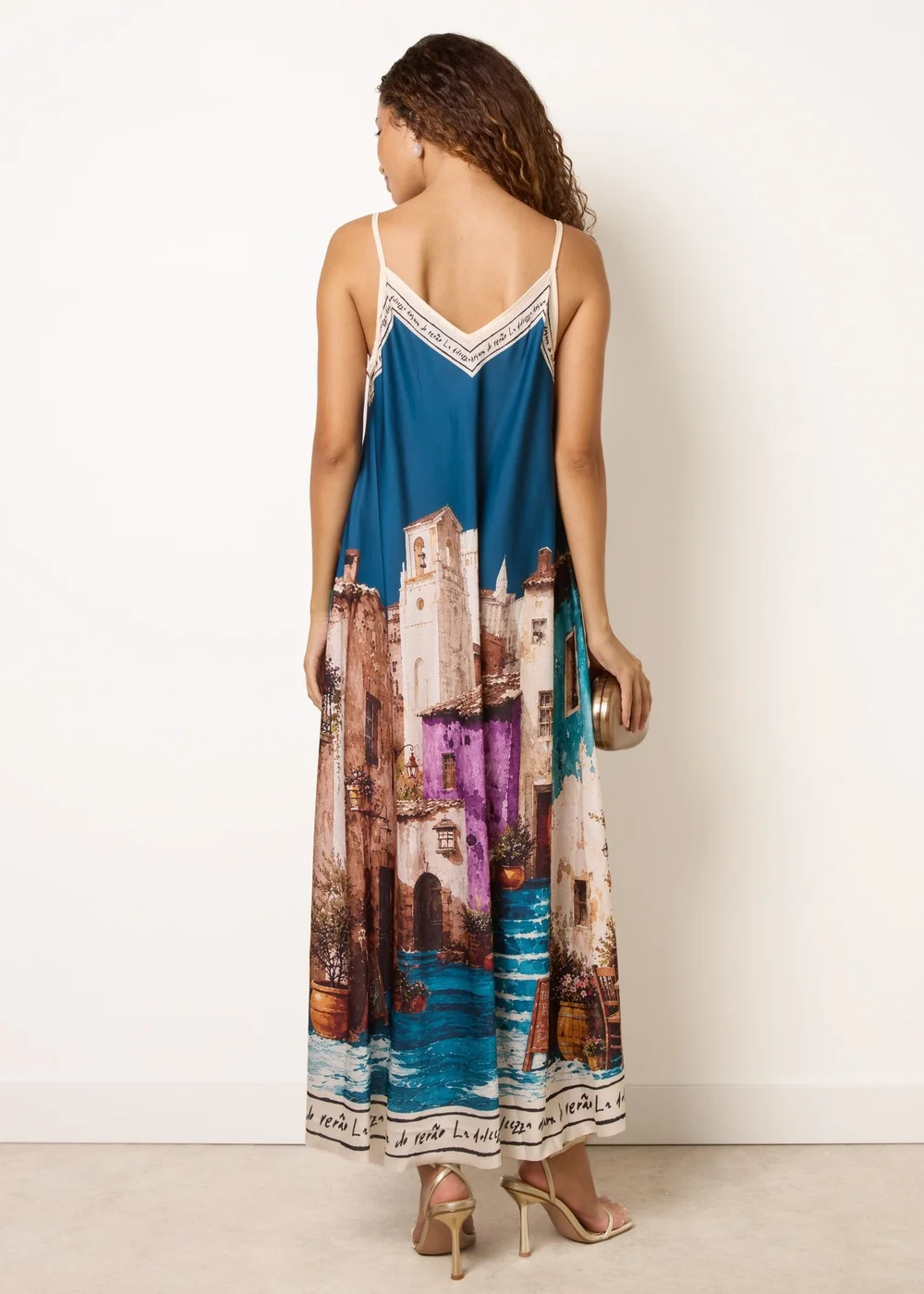 Blue Vanilla Turquoise Satin Cami Dress - One Size Image 4