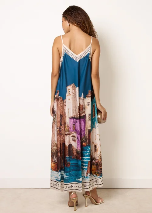 Blue Vanilla Turquoise Satin Cami Dress - One Size Image 4