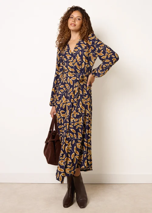 Blue Vanilla Navy Asymmetric Wrap Midi Dress - S Image 2