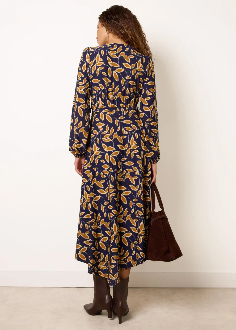 Blue Vanilla Navy Asymmetric Wrap Midi Dress - S Image 4
