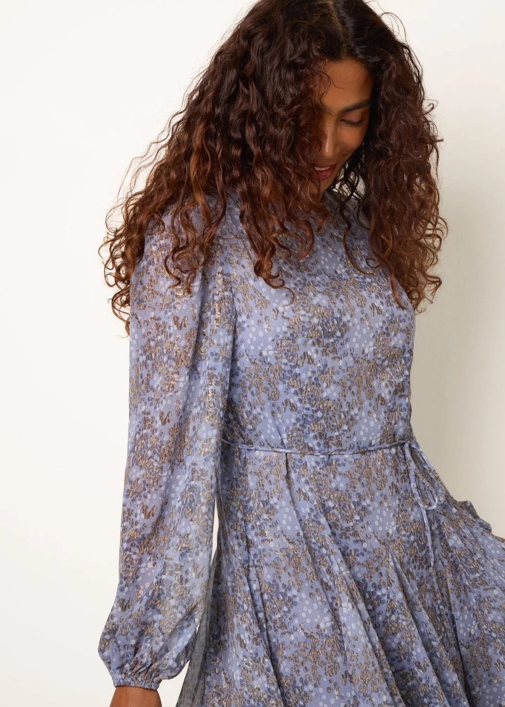 Blue Vanilla Blue Tie Waist Godet Mini Dress - 14 Image 3