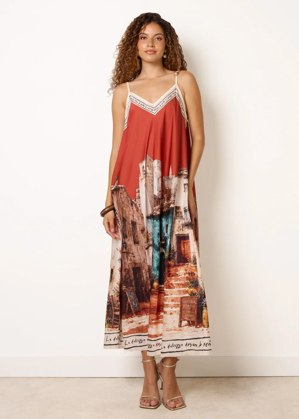 Blue Vanilla Red Satin Cami Dress - One Size Image 2
