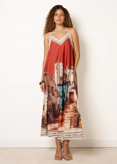 Blue Vanilla Red Satin Cami Dress - One Size Image 2