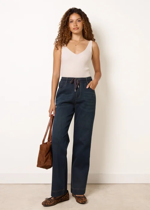 Blue Vanilla Navy Elastic Waist Jeans - XL Image 1